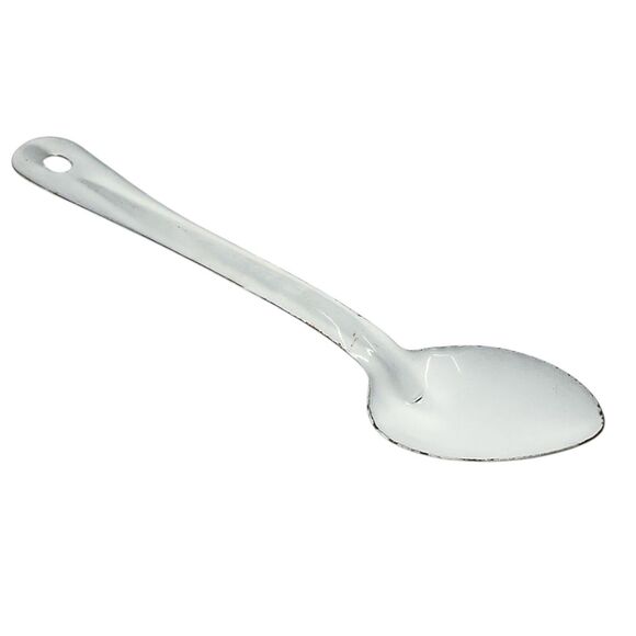 Vintage White Graniteware Spoon Large Kitchen Cookware Serving Farmhouse Country - Picture 3 of 7